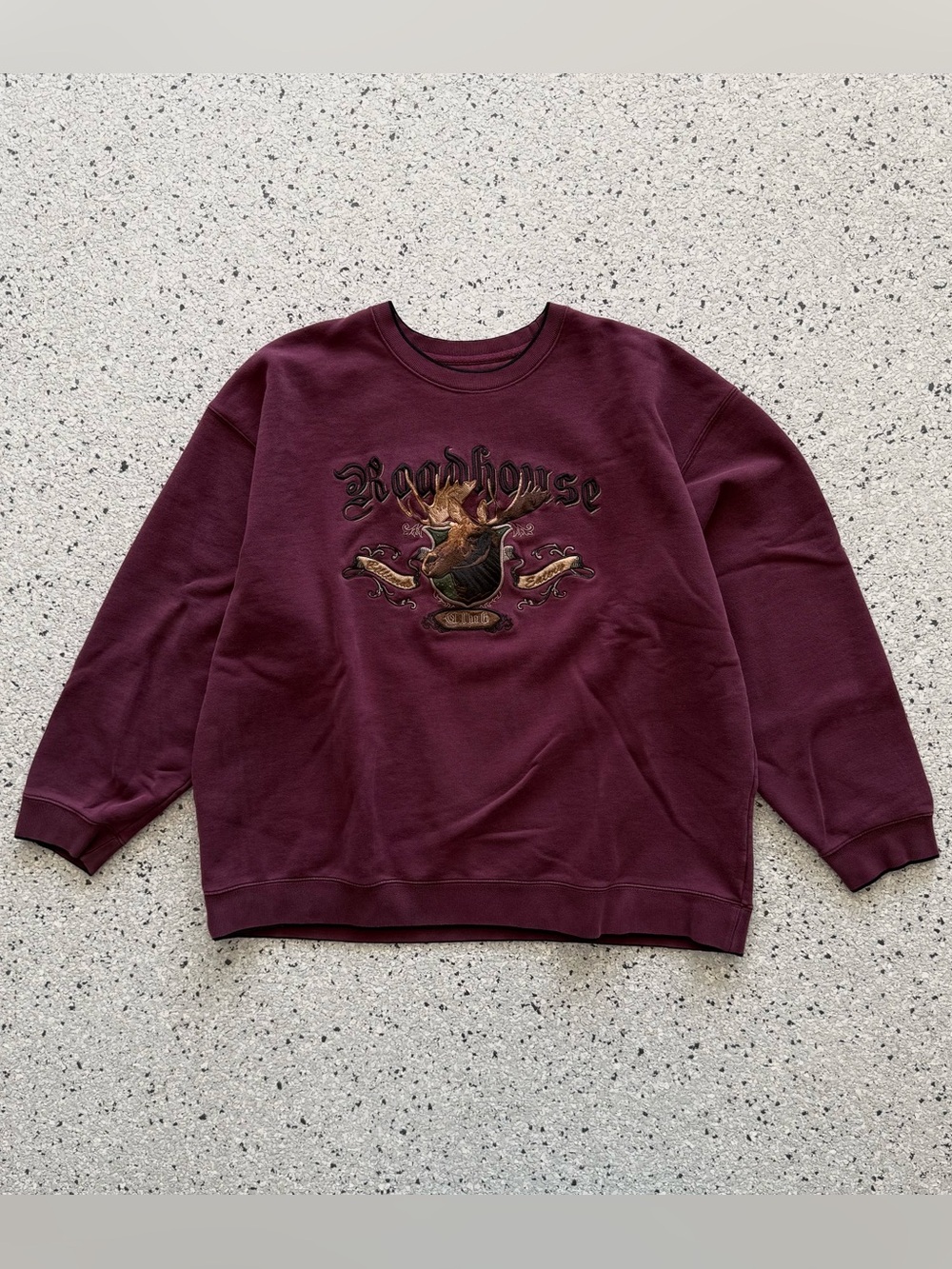 Croft & Barrow Vintage Style Sweatshirt Crewneck Moose Embroidery Heavyweight XL